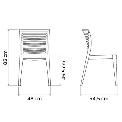 Conjunto 4 Cadeiras Plástico Empilhável Tramontina Victória com Encosto Horizontal Camurça