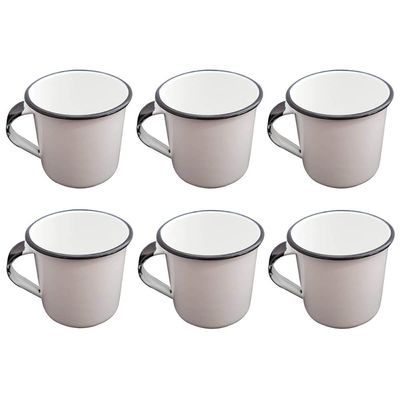 Jogo 6 Canecas Esmaltadas Café 400ml Ágata