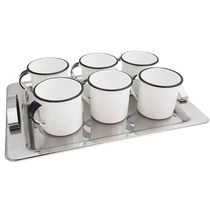 Jogo 6 Canecas Esmaltadas Café 400ml Ágata