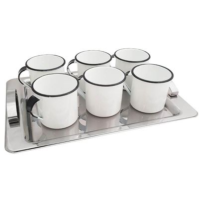 Jogo 6 Canecas Esmaltadas Café 400ml Ágata