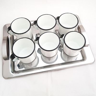 Jogo 6 Canecas Esmaltadas Café 400ml Ágata