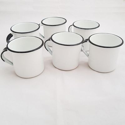 Jogo 6 Canecas Esmaltadas Café 400ml Ágata