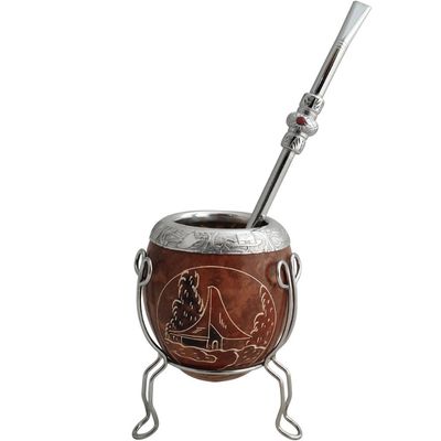 Conjunto Cuia E Bomba Para Chimarrão Com Tripé