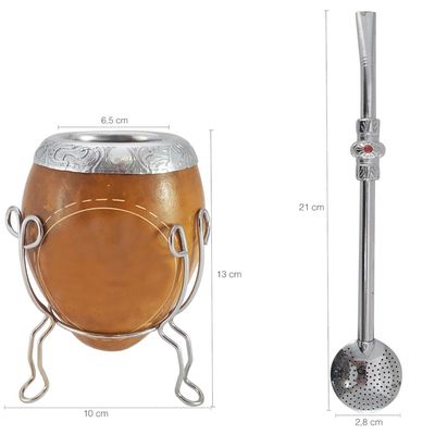 Conjunto Cuia E Bomba Para Chimarrão Com Tripé