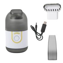 Mini Aspirador de Pó Portátil USB Recarregável Bivolt com Extensor e Escova – Limpeza de Mesa, Teclado Cor:Branco