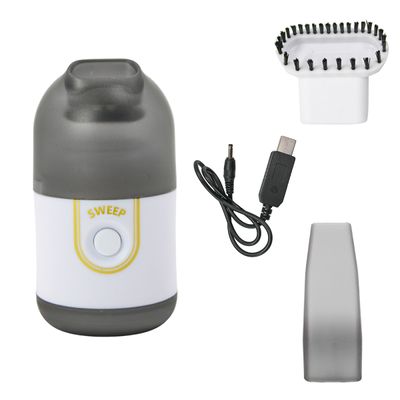 Mini Aspirador de Pó Portátil USB Recarregável Bivolt com Extensor e Escova – Limpeza de Mesa, Teclado Cor:Branco