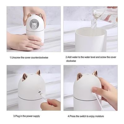 Umidificador Aromatizador Difusor Infantil Gatinho Luz Rgb - Com Luz RGB e Desligamento Automático – 300ml