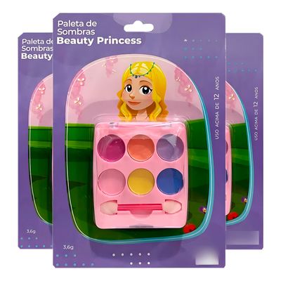 Paleta de Sombras Infantil 6 Cores 48g com Pincel Alta Pigmentação +12 Anos