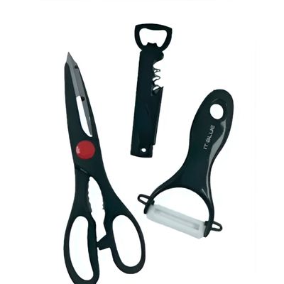 Kit de Utensílios de Cozinha 3 Peças  Tesoura