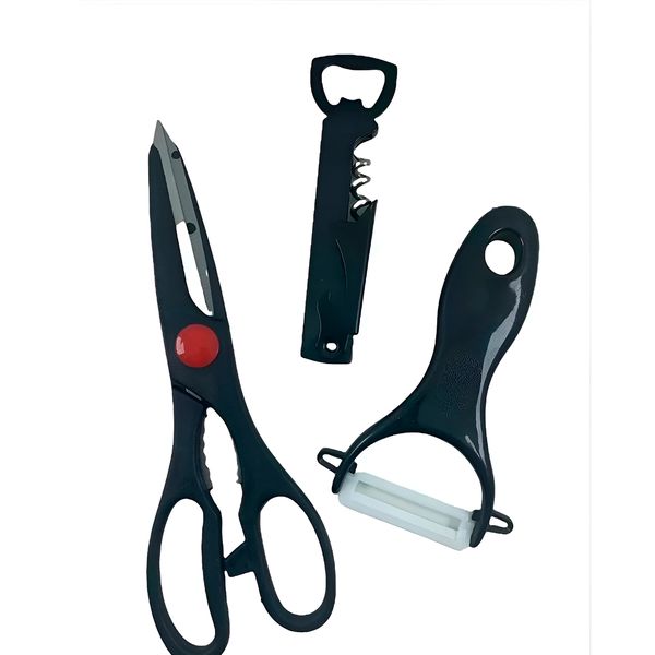 Kit de Utensílios de Cozinha 3 Peças Tesoura