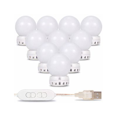 Kit Iluminação LED para Espelho Camarim  10 Lâmpadas