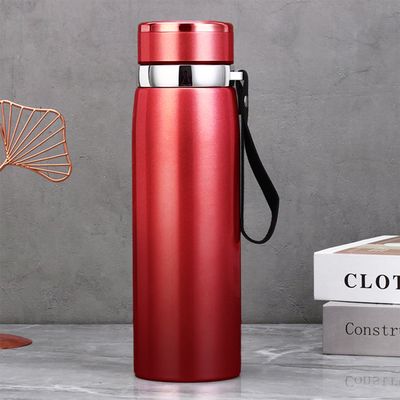 Garrafinha Térmica Aço Inox 1L  Cor:Vermelho