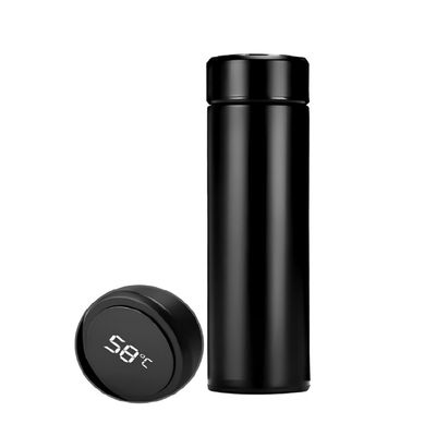 Garrafa Térmica Inteligente Indicador Sensor Temperatura - Mantém Bebidas Quentes e Frias 12h | Cor:Preto
