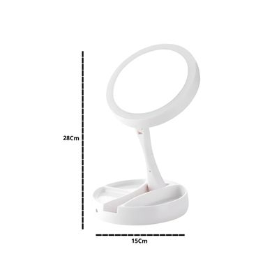 Espelho LED Maquiagem Articulável Portátil
