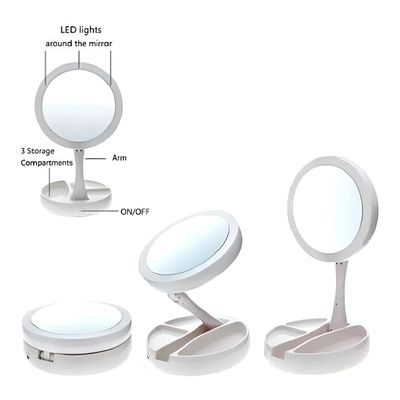 Espelho LED Maquiagem Articulável Portátil