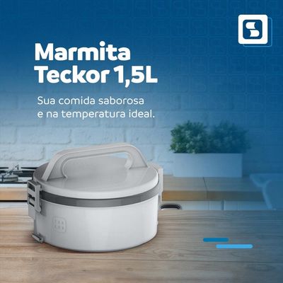 Conjunto 20 Marmitas Térmicas Marmitex Termoprato Tekcor 1,5L Soprano Cinza