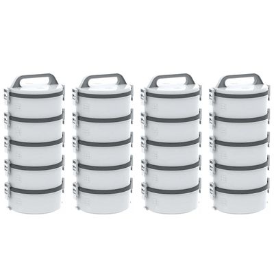 Conjunto 20 Marmitas Térmicas Marmitex Termoprato Tekcor 1,5L Soprano Cinza
