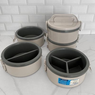 Conjunto 20 Marmitas Térmicas Marmitex Termoprato Tekcor 1,5L Soprano Cinza