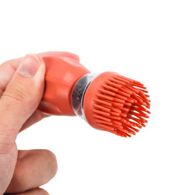 Dispenser De Oleo Azeite Com Escova De Silicone Vidro 180ml Cor:Salmão
