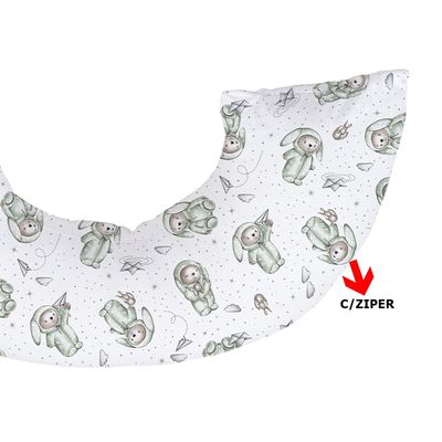 Almofada de Amamentação Tecebem Malha 100% Algodão Com Zíper Yan 45cmx85cm Branco