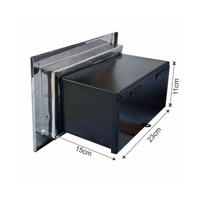 Caixa de Correio Cartas Muro Detras Inox Preta 15x23x30cm