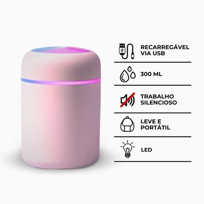 Umidificador Portátil Ultrassônico 300ml
