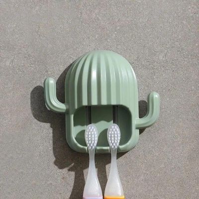 Porta Escova De Dente De Parede Cacto - Verde Claro