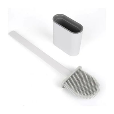 Limpador Vaso Sanitario Em Silicone Escovinha Cor:Branco