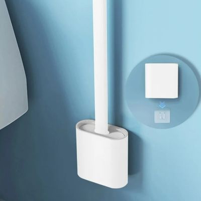 Limpador Vaso Sanitario Em Silicone Escovinha Cor:Branco