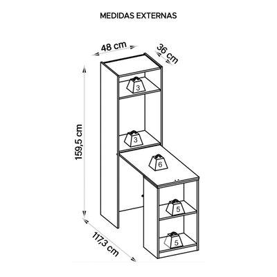 Armário Multiuso Para Lavanderia Mult Max Branco Caemmun
