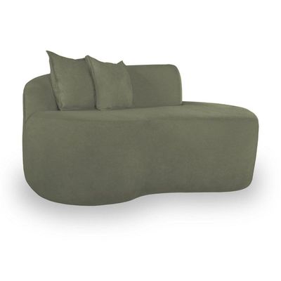 Sofá Confortável Orgânico Design Elegante Bouclé Verde