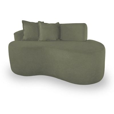 Sofá Confortável Orgânico Design Elegante Bouclé Verde