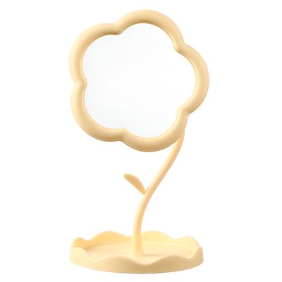 Espelho de Mesa para Maquiagem Formato Flor Decorativo Cor:Rosa