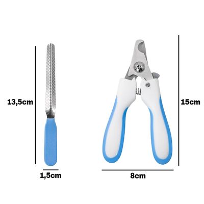 Alicate Pet Tesoura Corte De Unhas Cachorro Gato Com Lixa Cor:Azul