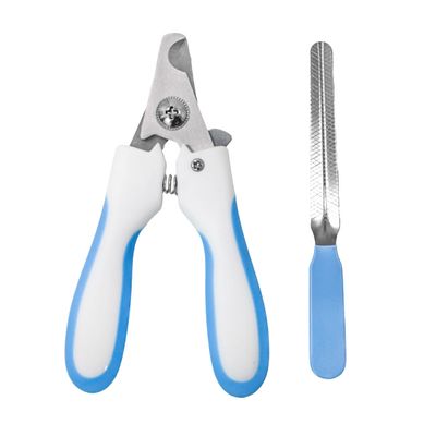 Alicate Pet Tesoura Corte De Unhas Cachorro Gato Com Lixa Cor:Azul