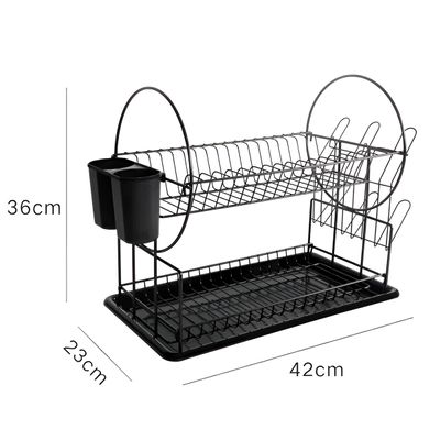 Escorredor Duplo de Louça com Suporte Inox Cozinha Organizador - Organização e Praticidade na Cozinha