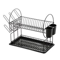 Escorredor Duplo de Louça com Suporte Inox Cozinha Organizador - Organização e Praticidade na Cozinha