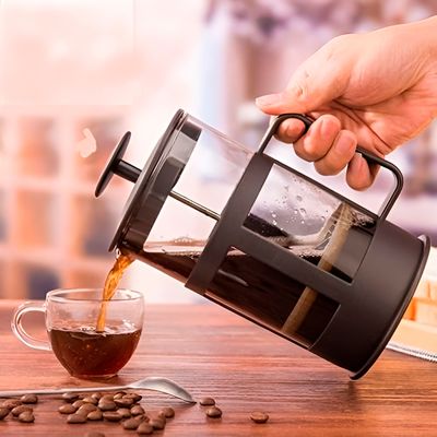 Cafeteira Prensa Francesa Chá Café 350ml Aço Inox Vidro - Café e Chá Perfeitos a Cada Infusão