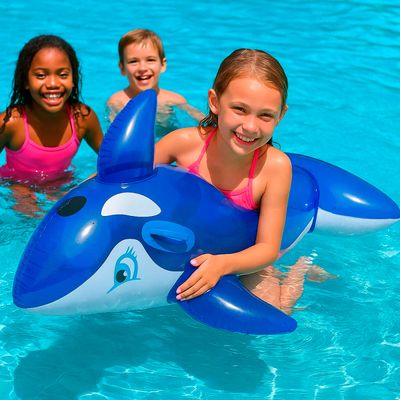 Boia Inflável Formato Baleia Azul Infantil Piscina - Grande, Segura e Divertida para Crianças