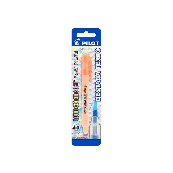Marcador de Texto Pilot Lumi Color Soft Ponta Chanfrada Laranja Pastel 4.0mm
