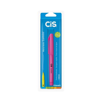 Marcador de Texto Cis Lumini Ponta Chanfrada Rosa Neon