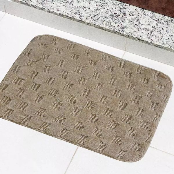 Tapete para Banheiro Tapetes Junior Jasmim 40x60cm Bege Antiderrapante