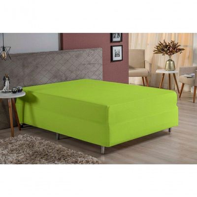 Lençol Com Elástico Solteiro Nobre 1 Peça Luva De Box 55cm De Altura Malha 100% Algodão - Pistache