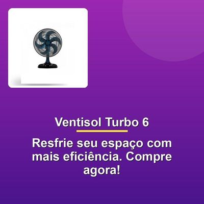 Ventisol Ventilador Mesa Turbo 6 50cm Azul 127v