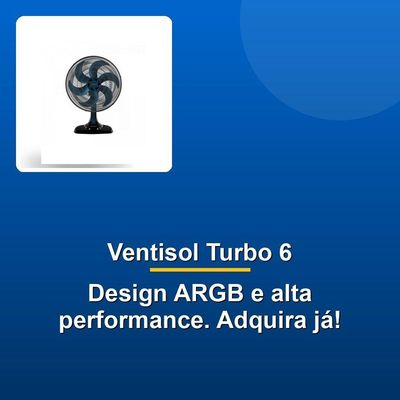 Ventisol Ventilador Mesa Turbo 6 50cm Azul 127v