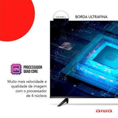 Smart TV Aiwa AWS-TV-50-BL-02-A Borda Infinita - Bivolt