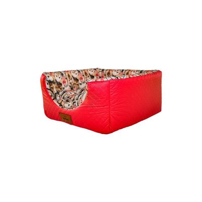 Cama Para Cachorro Toca Quadrada Em Corino + Poliéster Rosa Média (m) 40 X 40 X 40 Cm