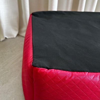 Cama Para Cachorro Toca Quadrada Em Corino + Poliéster Rosa Média (m) 40 X 40 X 40 Cm