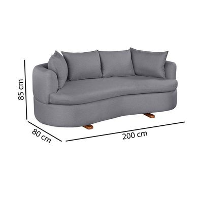Sofa 4 Lugares Veludo M-204 2m Living Estofados Martins Veludo Cinza Escuro