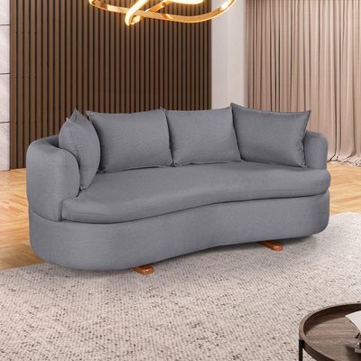 Sofa 4 Lugares Veludo M-204 2m Living Estofados Martins Veludo Cinza Escuro